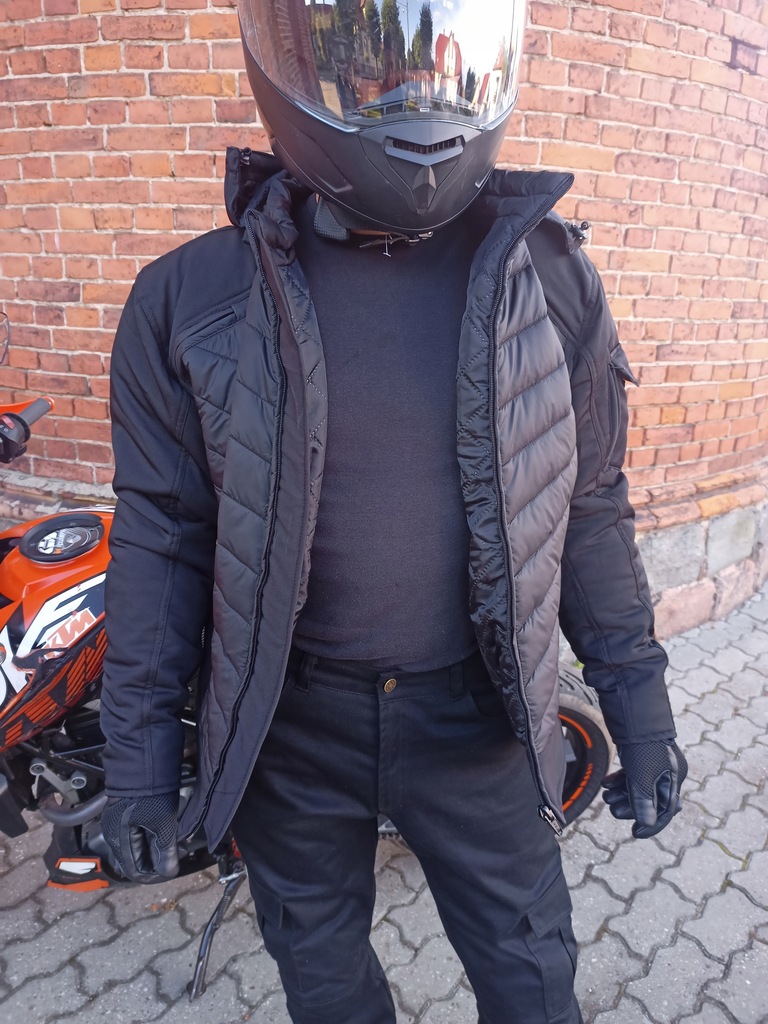 Nowosc-inna-Pikowana-Ciemna-kurtka-Protektory-security-Rozmiary-Moto-5XL-Rozmiar-5XL